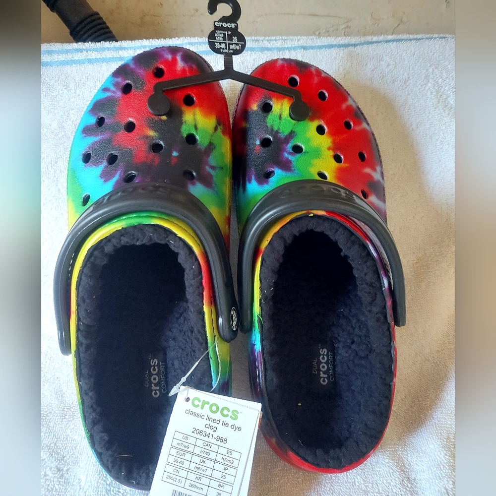 Limited edition. 20 year anniversary. Tie dyed Crocs